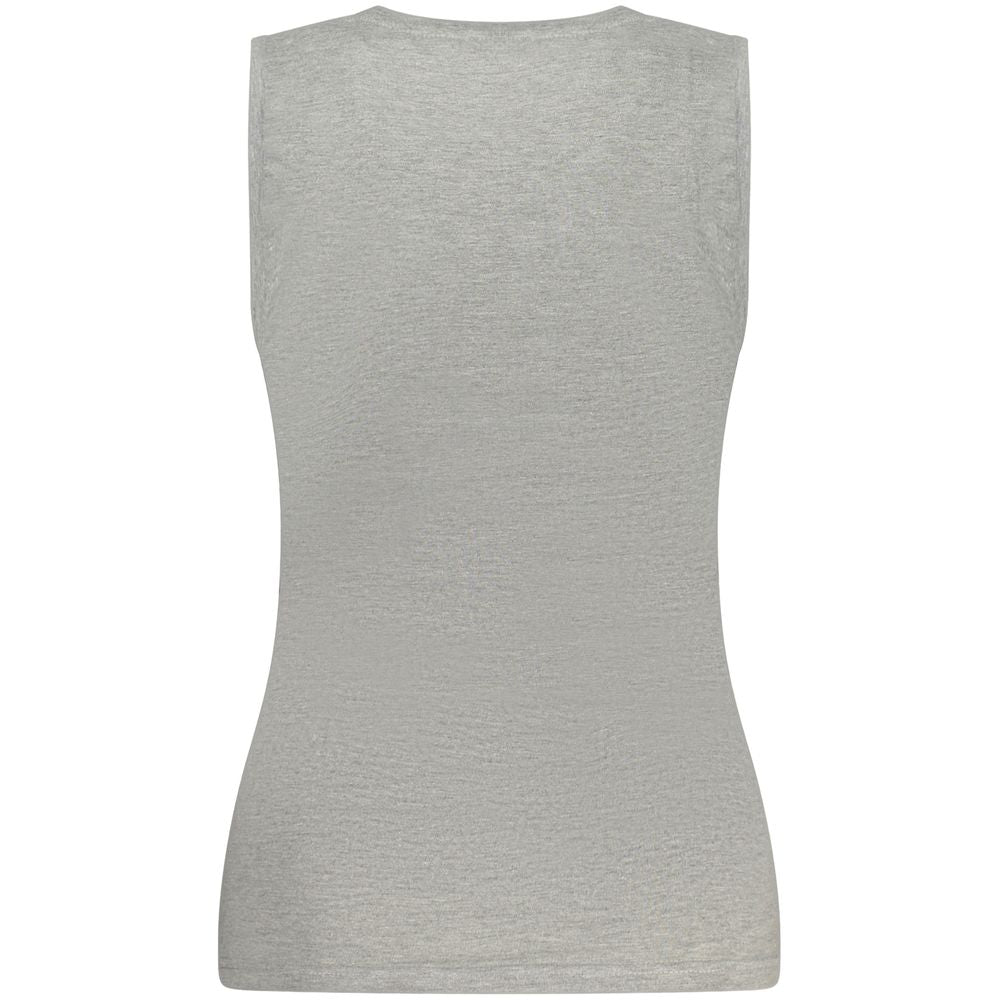 Laura Biagiotti Gray Cotton Sleeveles T-Shirt