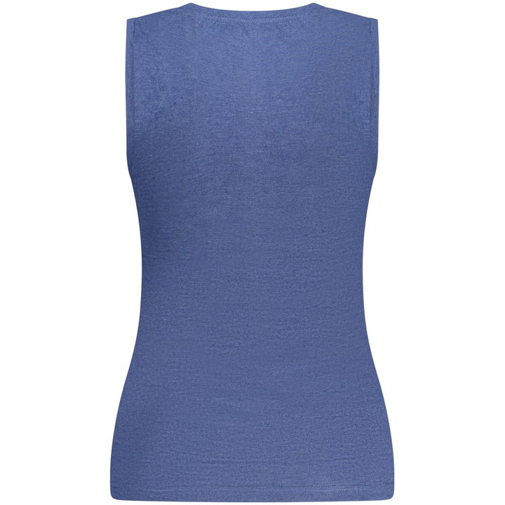 Laura Biagiotti Blue Cotton Sleeveles T-Shirt