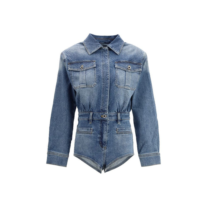 Self-Portrait Blue Cotton Jumpsuit