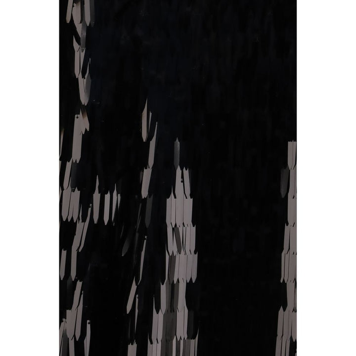 Self-Portrait Black Polyester Midi Skirt