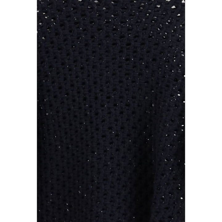 Fabiana Filippi Black Fleece Wool Sweatshirt