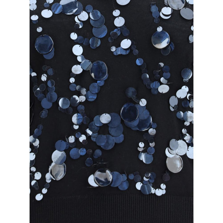 Fabiana Filippi Black Fleece Wool Sweatshirt