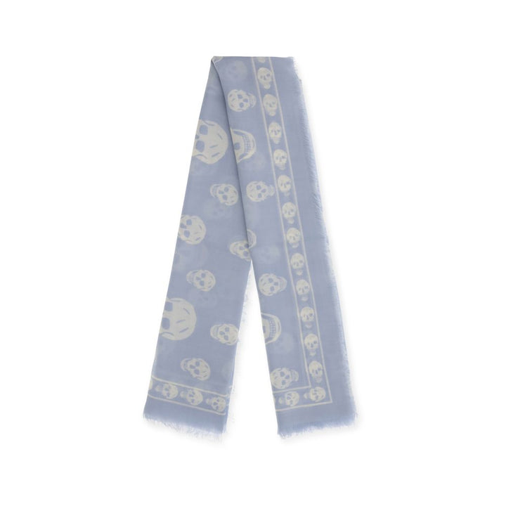 Alexander McQueen Light Blue Modal Scarf