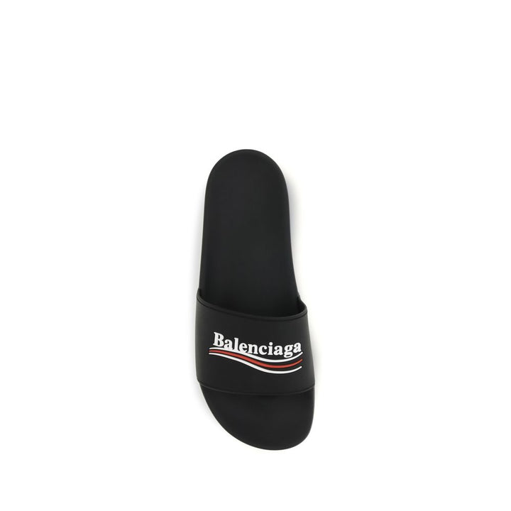 Balenciaga Black Rubber Slippers