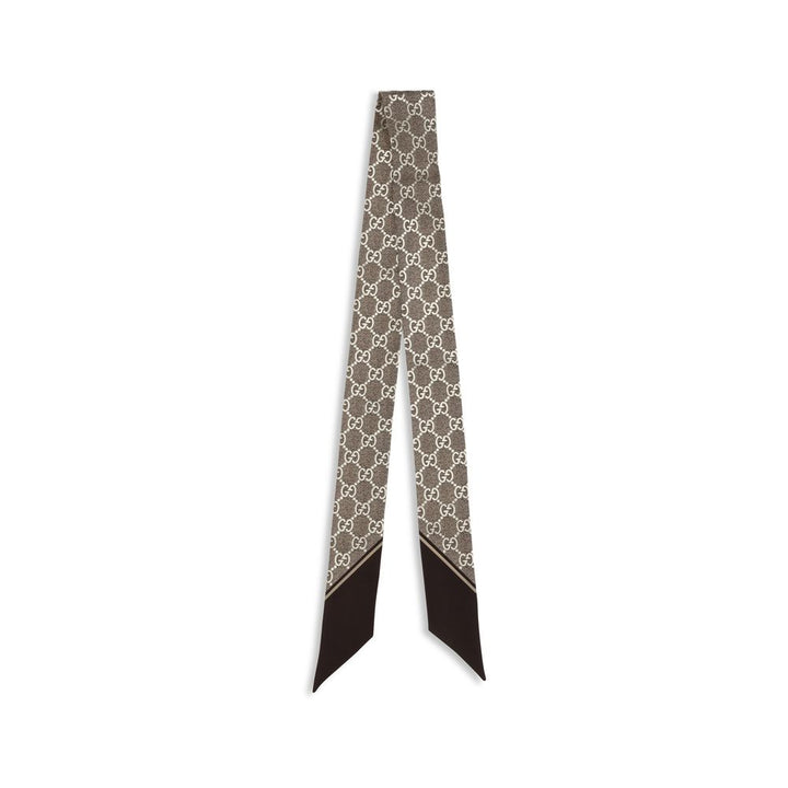Gucci Brown Silk Scarf