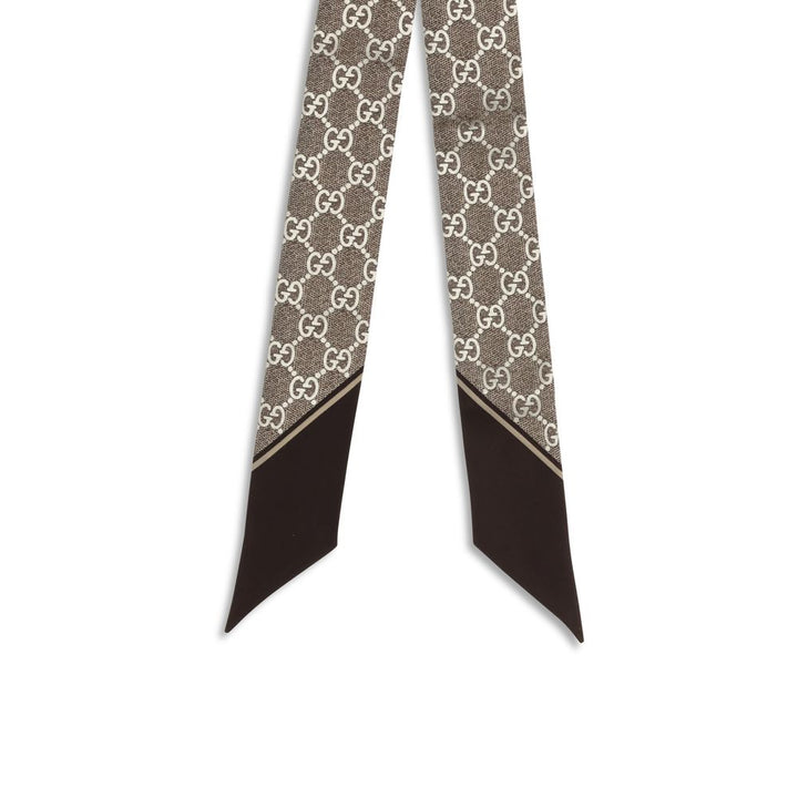 Gucci Brown Silk Scarf