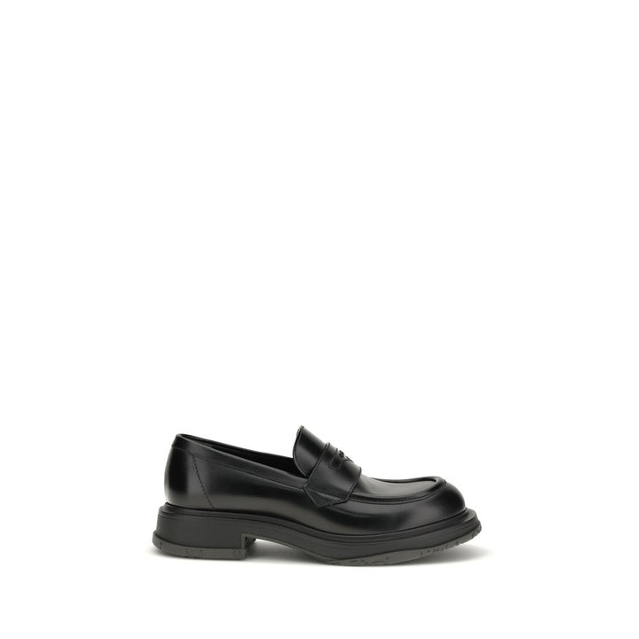 Gucci Black Calf Leather Bos Taurus Slip-On Loafers