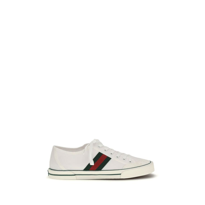 Gucci White Cotton Low Top Sneakers