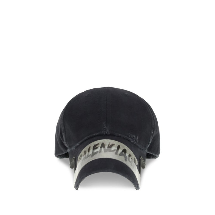 Balenciaga Black Cotton Cap (Baseball Hat)