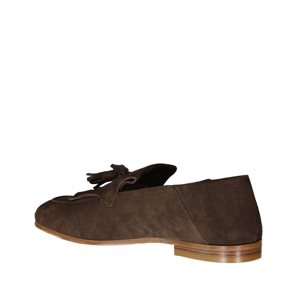 Salvatore Ferragamo Brown Calfskin Slip-On Loafers