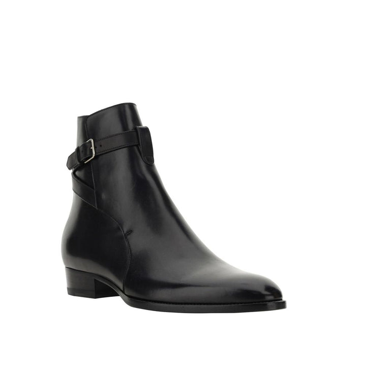 Saint Laurent Black Calfskin Ankle Boots