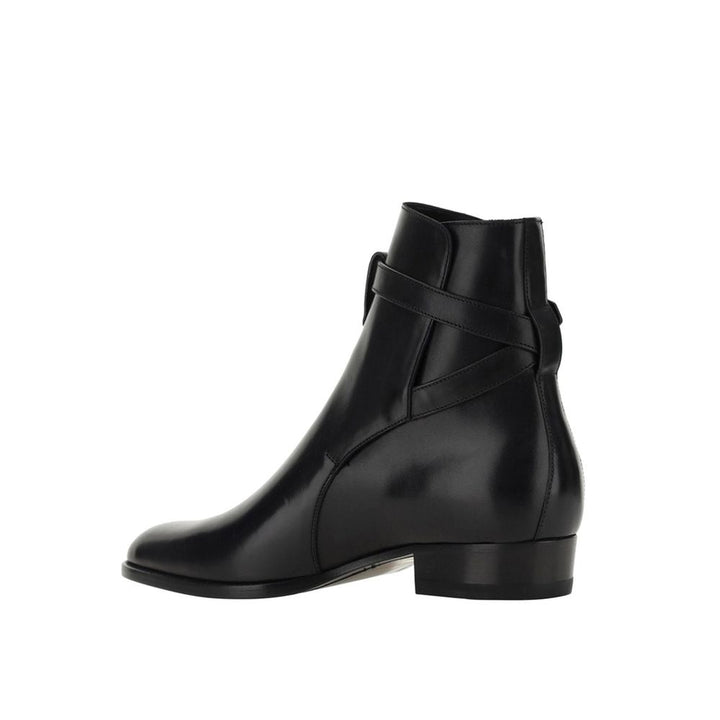 Saint Laurent Black Calfskin Ankle Boots
