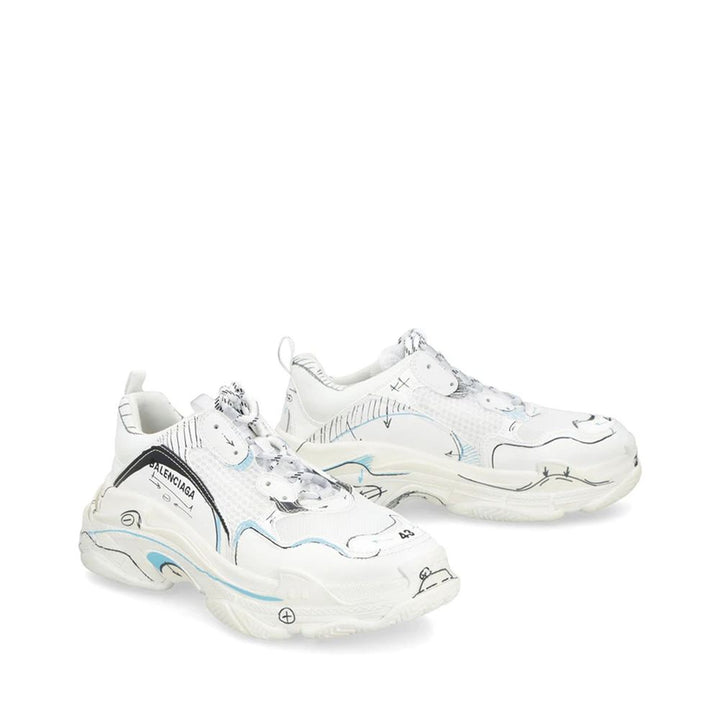Balenciaga White Calfskin Chunky Sneakers