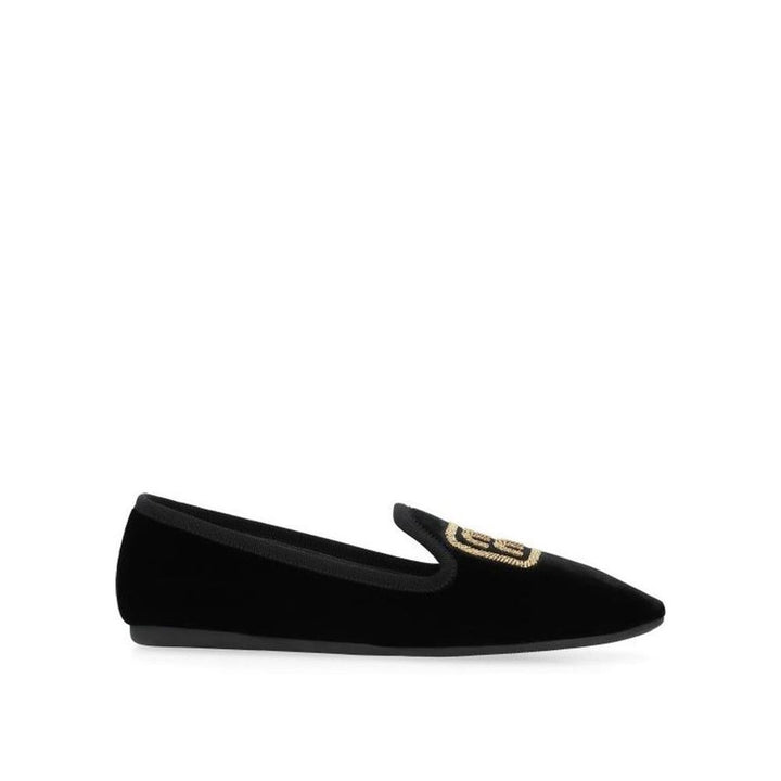 Miu Miu Black Fabric Moccassin