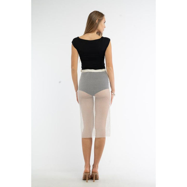 Patrizia Pepe White Polyester Midi Skirt