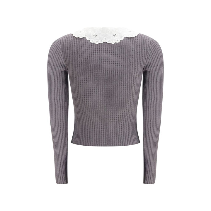 Self-Portrait Gray Viscose Top