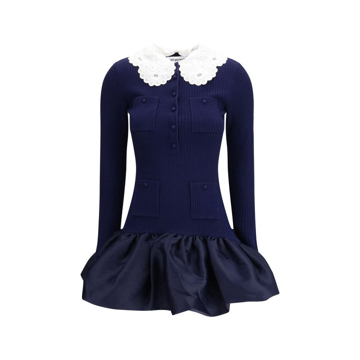 Self-Portrait Blue Viscose Cocktail Dress