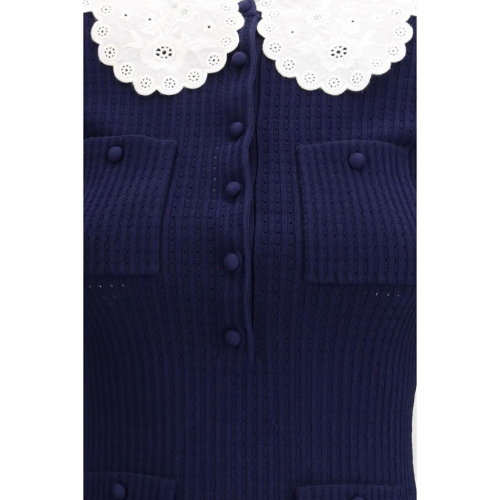 Self-Portrait Blue Viscose Cocktail Dress