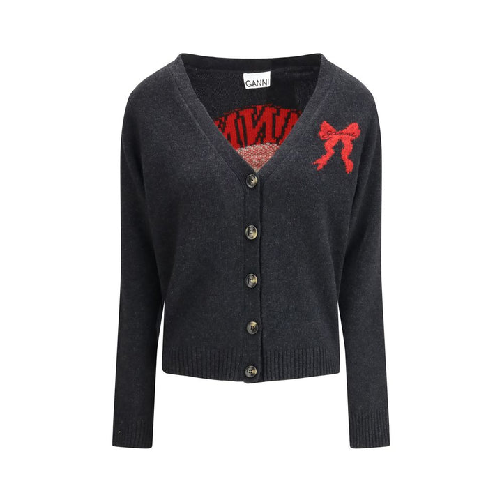 Ganni Gray Wool Cardigan