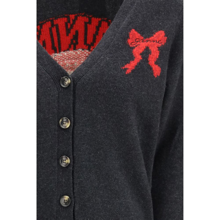 Ganni Gray Wool Cardigan