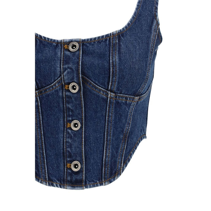 Self-Portrait Blue Cotton Top