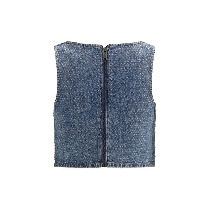 Self-Portrait Blue Cotton Top