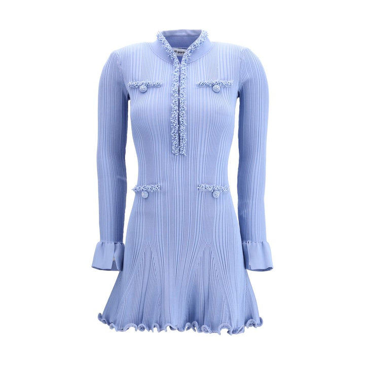 Self-Portrait Light Blue Viscose Casual Dress
