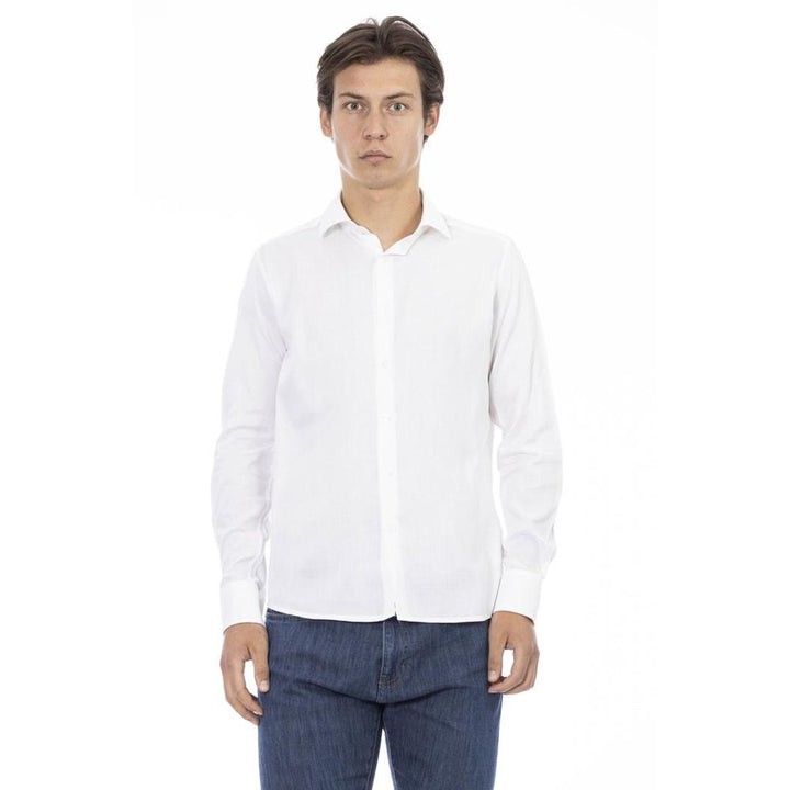 Baldinini Trend White Cotton Long Sleeve T-Shirt