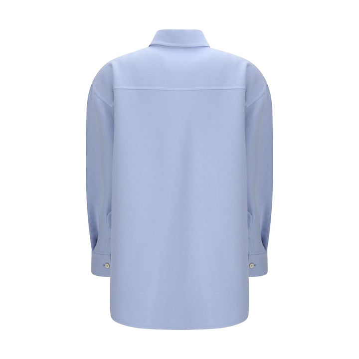 Fabiana Filippi Light Blue Fleece Wool Coat