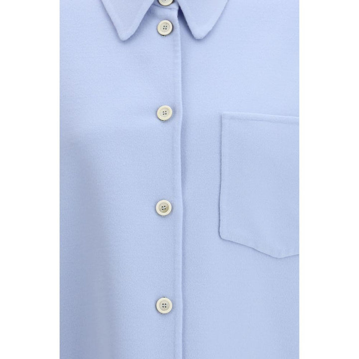 Fabiana Filippi Light Blue Fleece Wool Coat