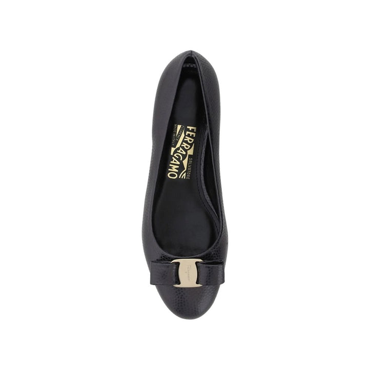 Salvatore Ferragamo Black Calfskin Ballet Flats