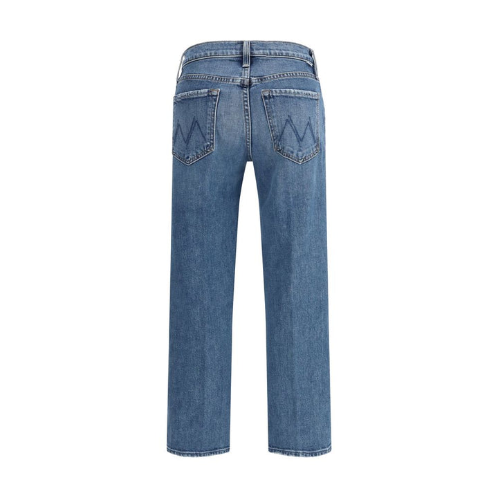 Mother Denim Blue Cotton Relaxed Fit Jeans