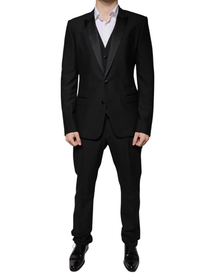 Dolce & Gabbana Black Virgin Wool Tuxedo