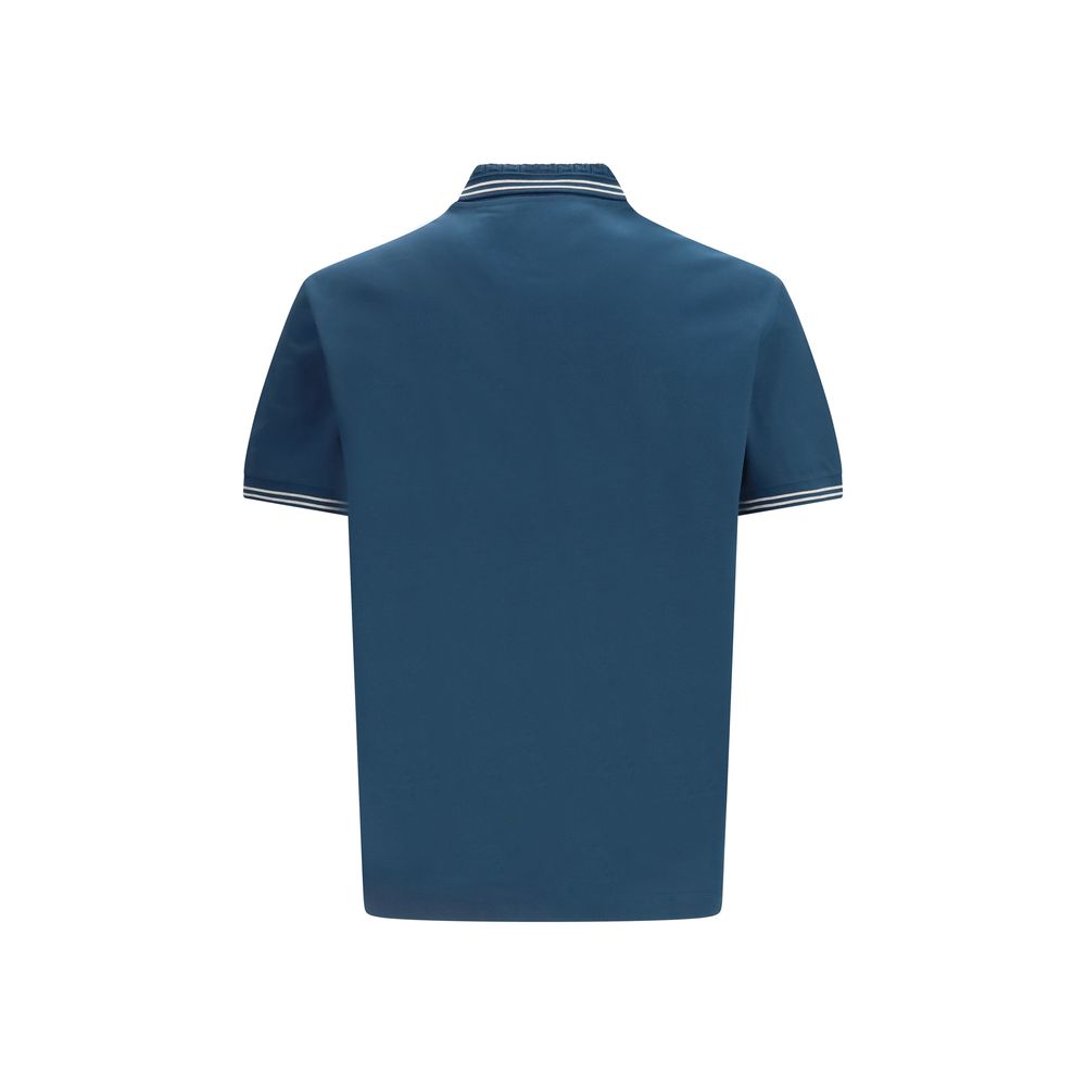 Versace Blue Cotton Polo Shirt