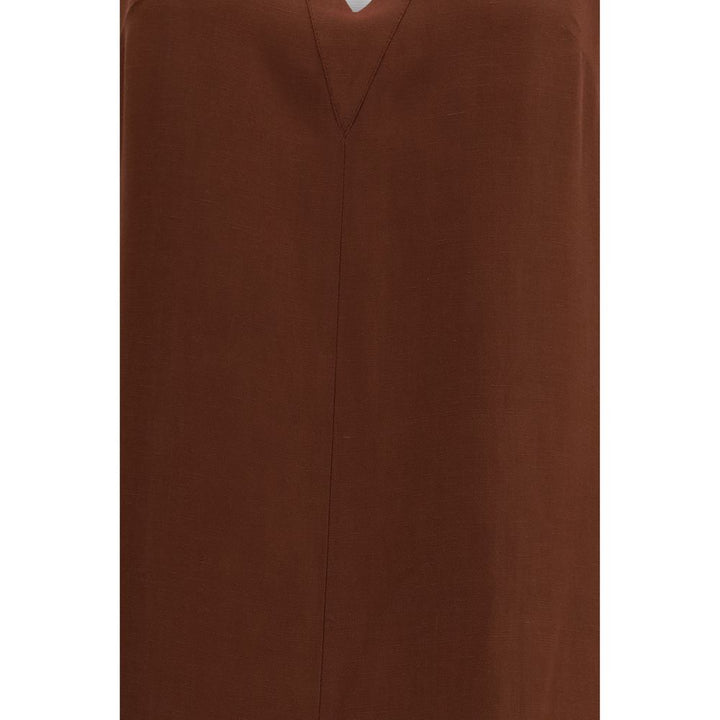 Brunello Cucinelli Brown Viscose Casual Dress
