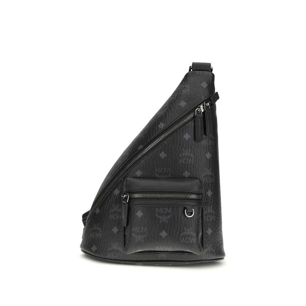MCM Black Fabric Backpack