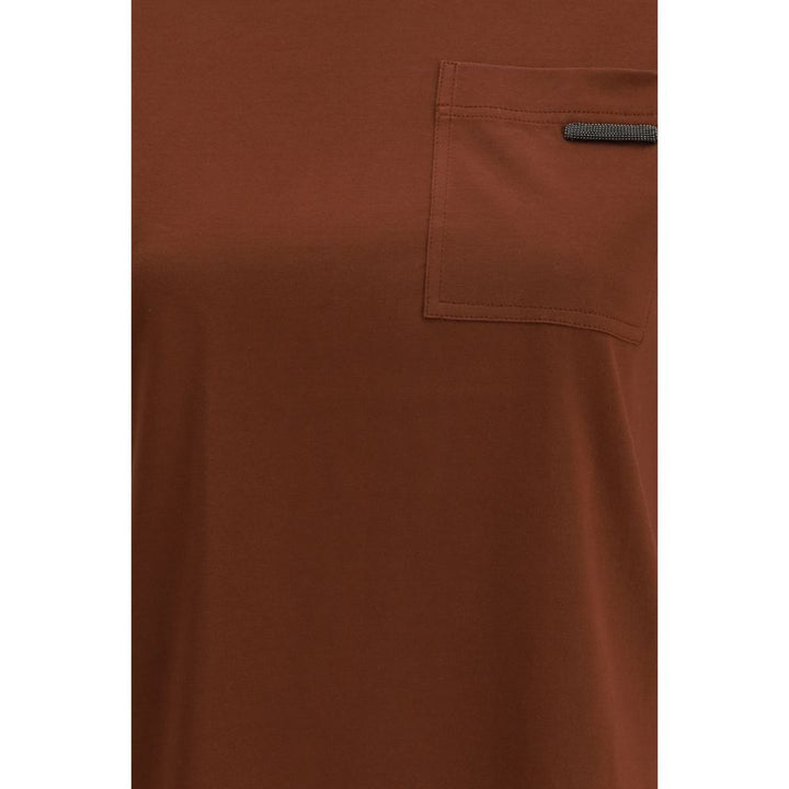 Brunello Cucinelli Brown Cotton T-Shirt