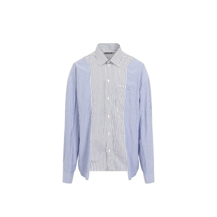 Balenciaga Blue Cotton Pattern Shirt