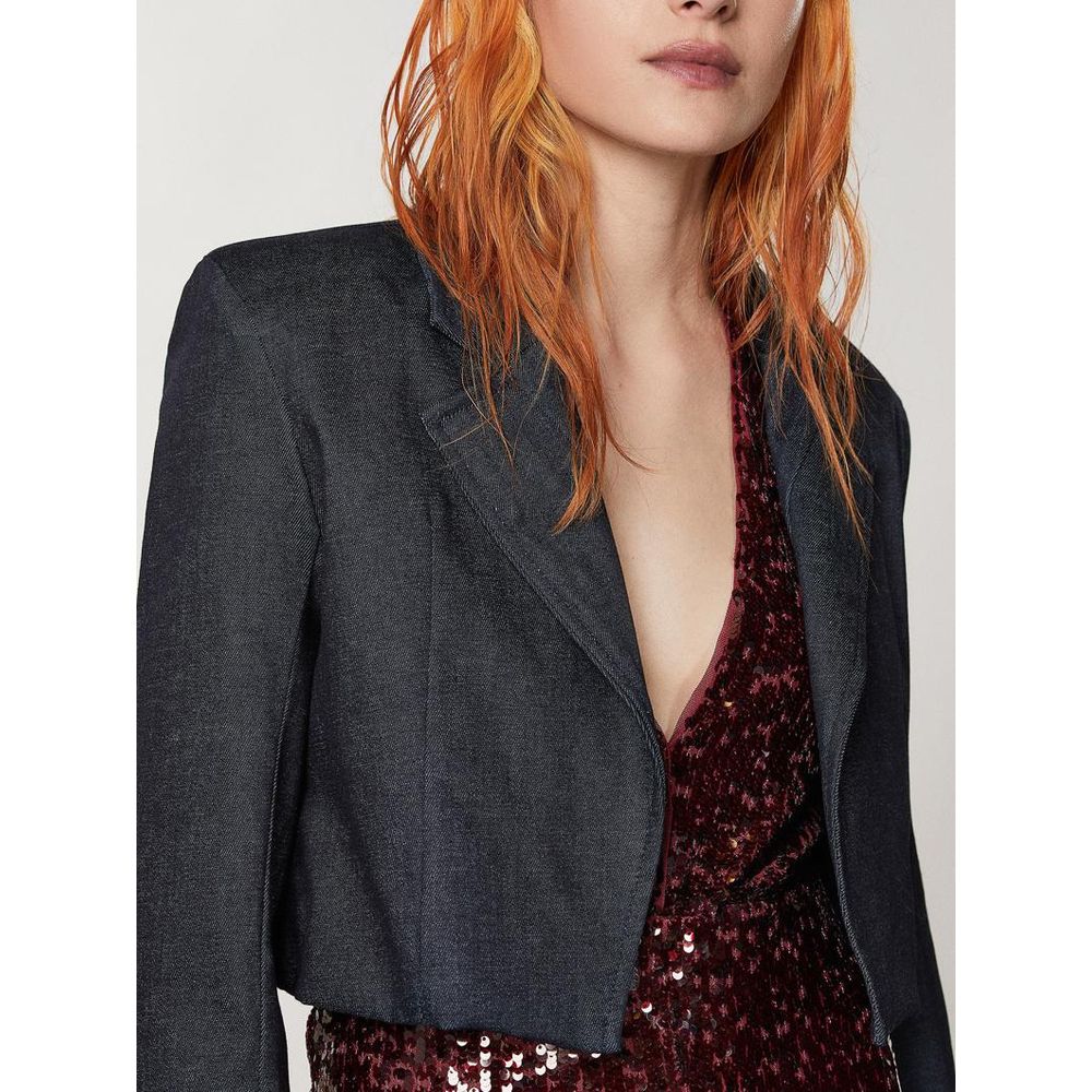 Patrizia Pepe Navy Blue Cotton Blazer