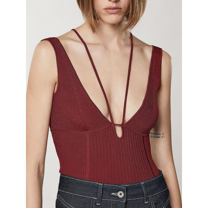 Patrizia Pepe Red Viscose Flared Pants