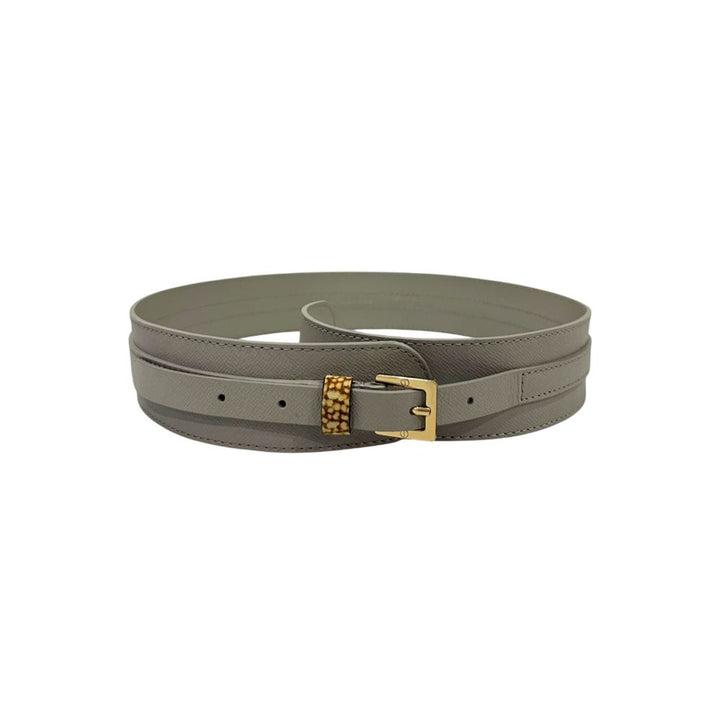 Borbonese Grey Genuine Leather Women's Belt