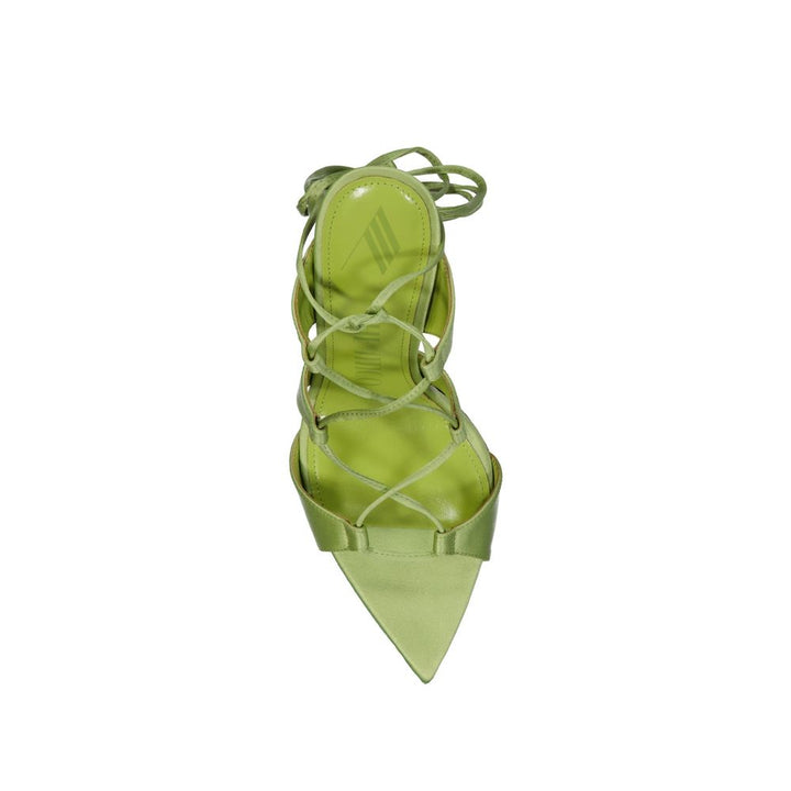 The Attico Bicolor Silk Stiletto Heel Sandals