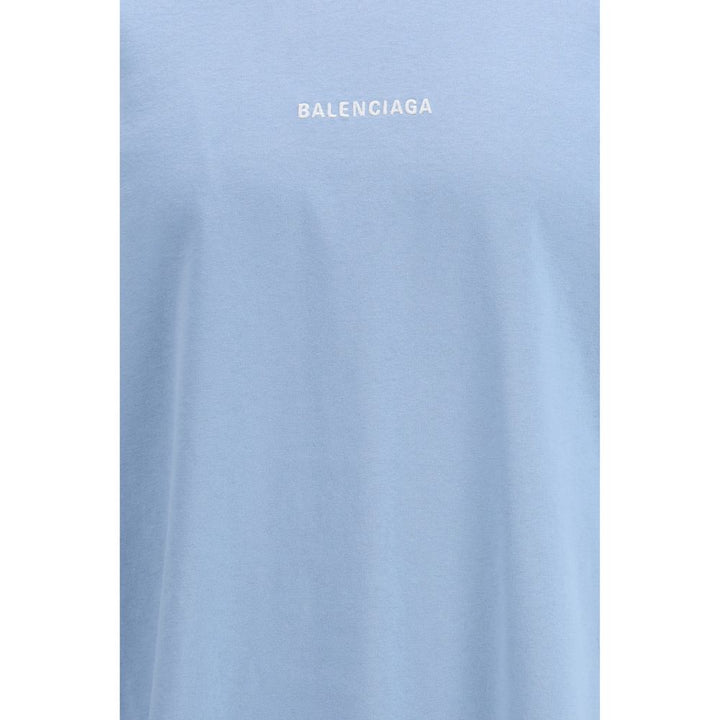 Balenciaga Light Blue Cotton T-Shirt