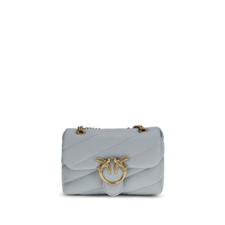 PINKO Light Blue Calf Leather Bos Taurus Shoulder Bag