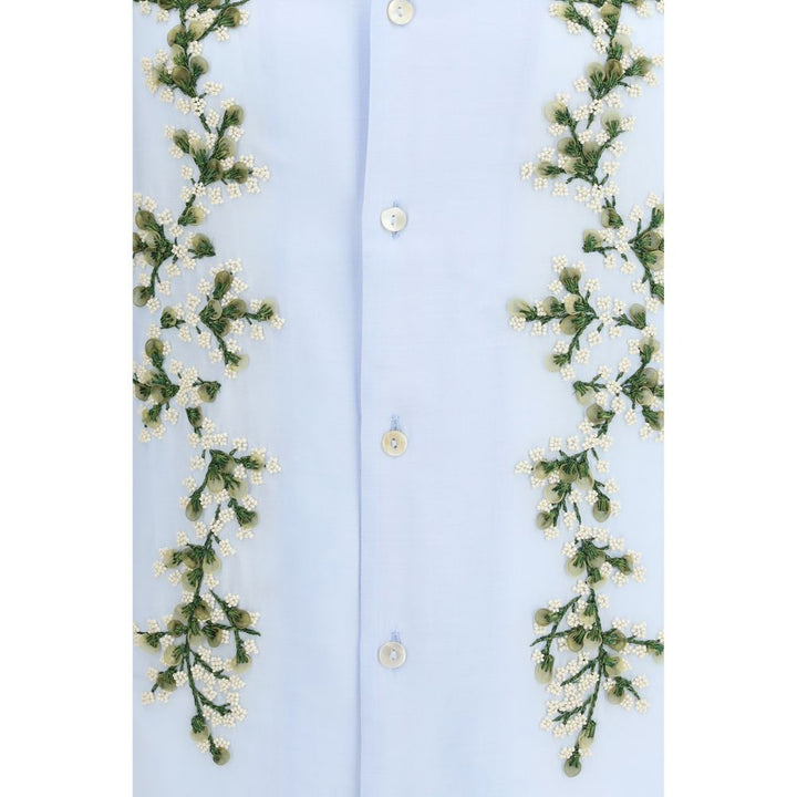 Baziszt Blue Cotton Dress Shirt