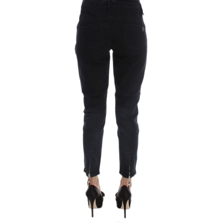 Costume National Black Cotton Cropped Jeans