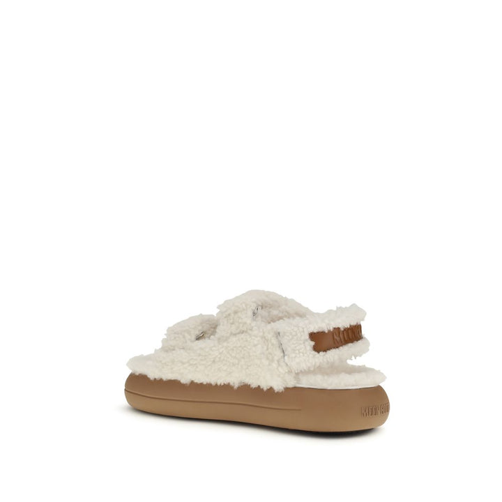 Moon Boot White Polyamide Slippers