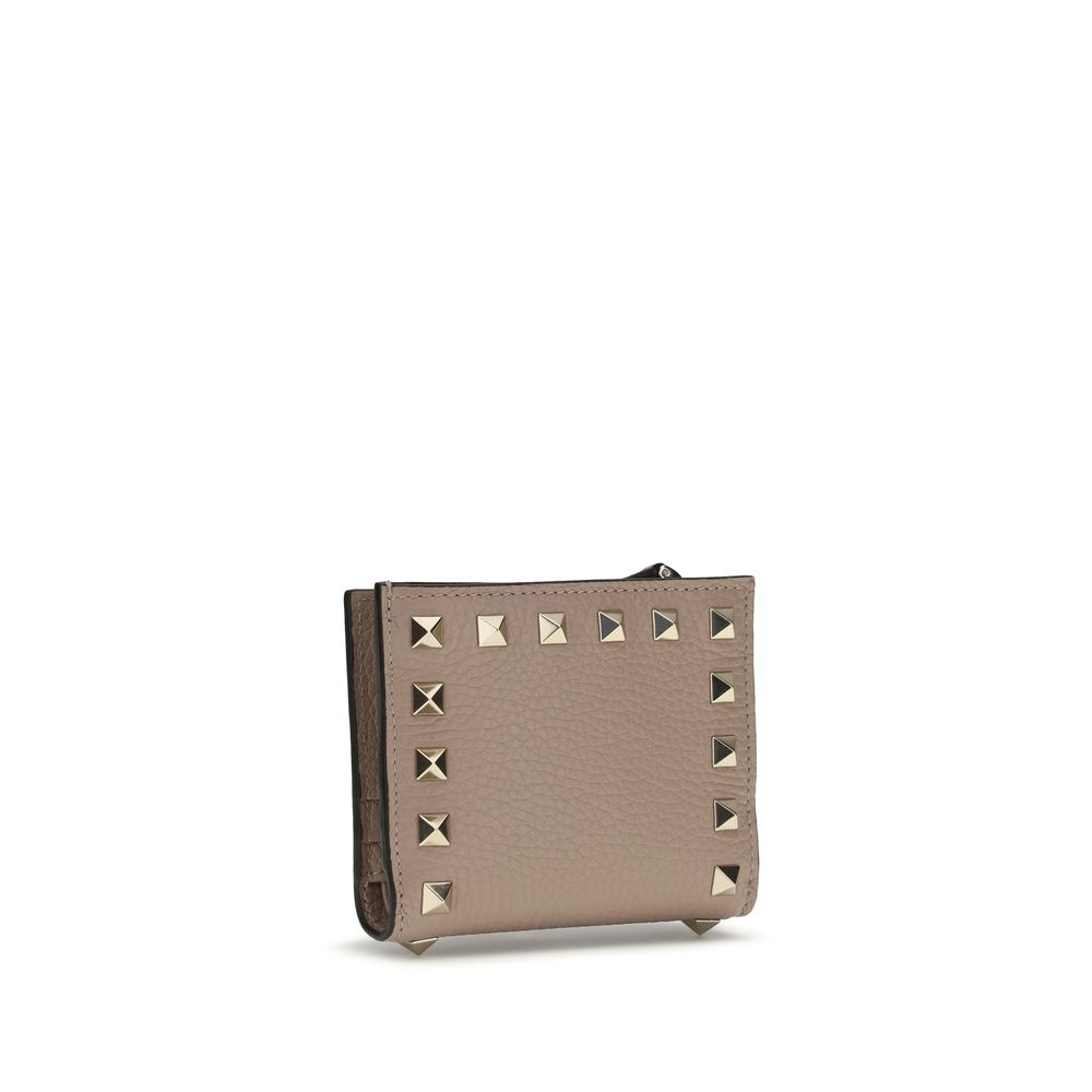 Valentino Garavani Gray Calf Leather Bos Taurus Wallet