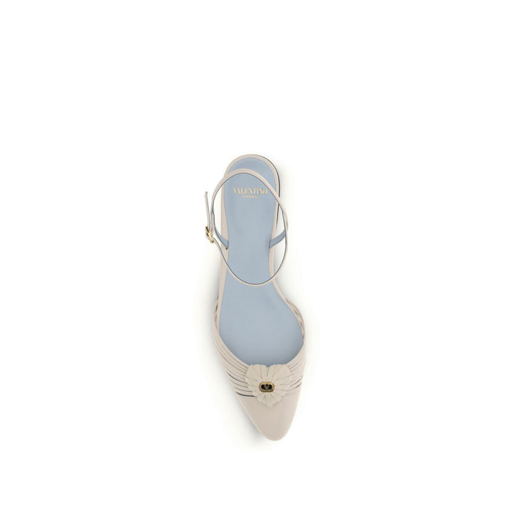 Valentino Garavani Beige Goatskin Flat Sandals