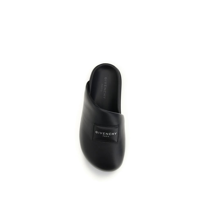 Givenchy Black Calf Leather Bos Taurus Mules